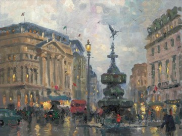 Landscapes Painting - Piccadilly Circus London cityscape